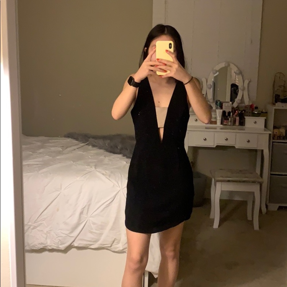NBD low v open back dress